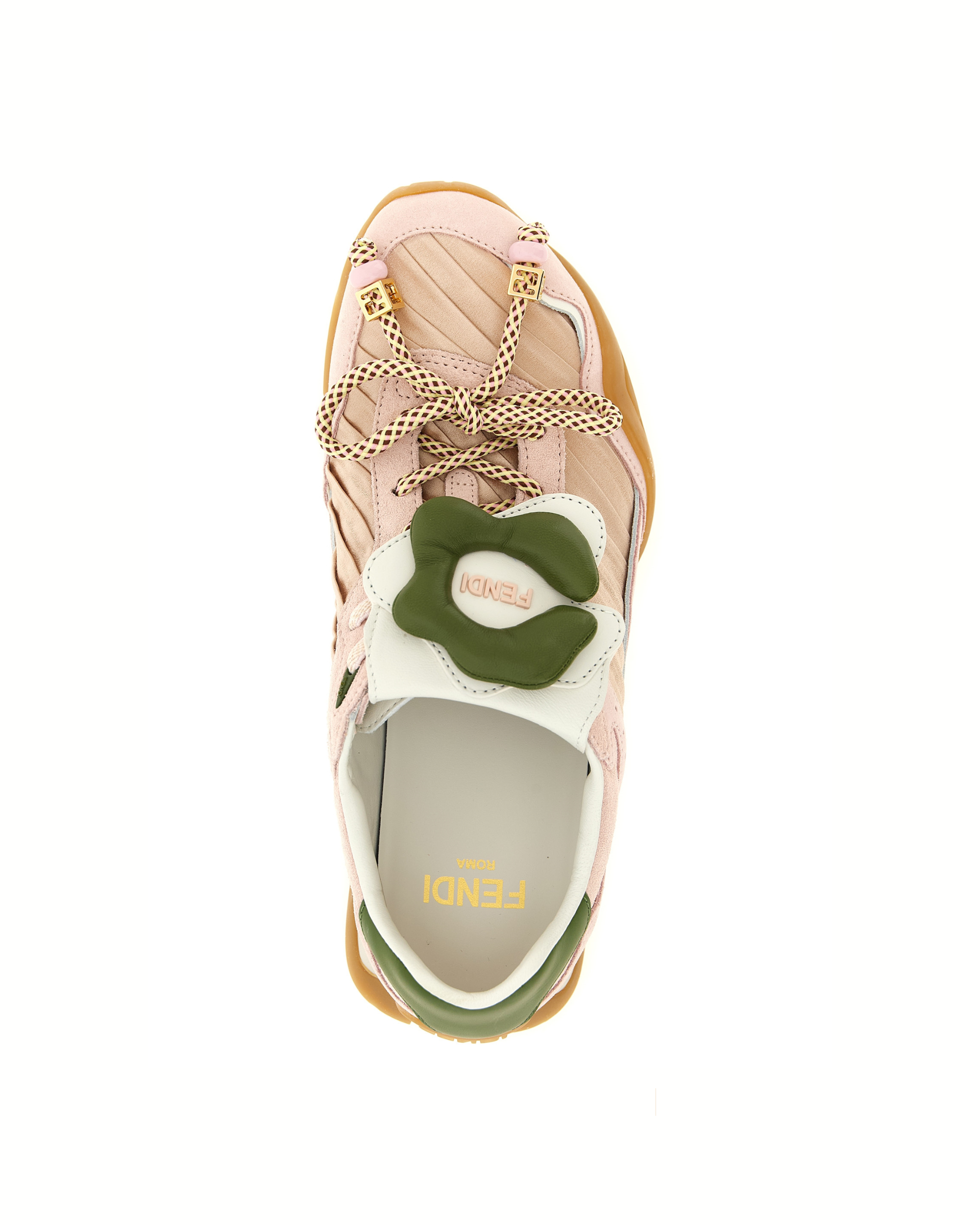 Fendi - Wave Pulse Sneakers in Camoscio e Raso Plissettato Rosa