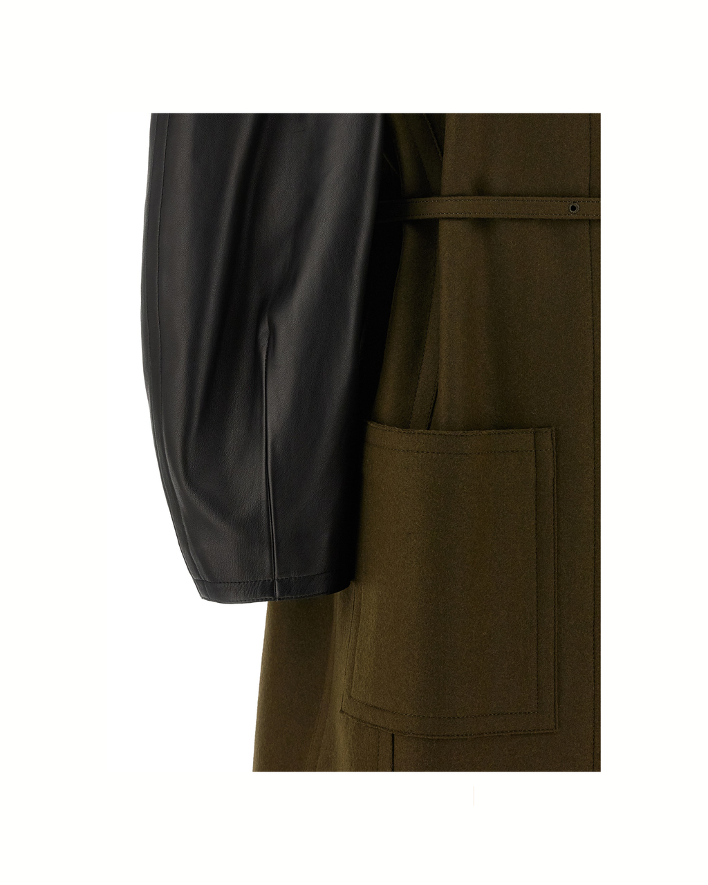 Fendi Wool Felt & Leather Coat