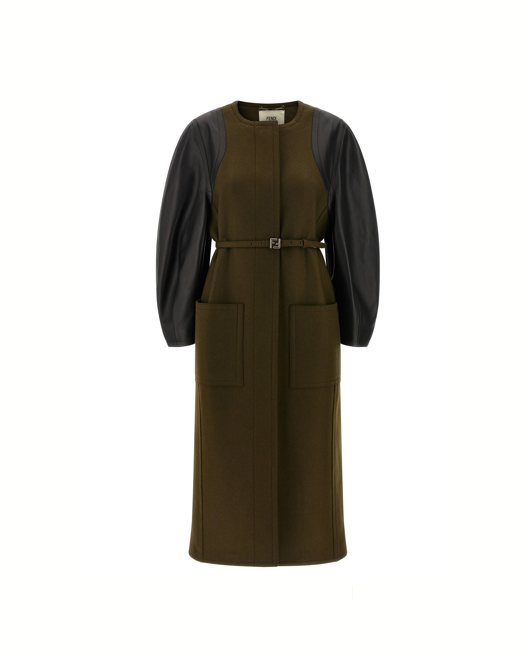 Fendi Wool Felt & Leather Coat