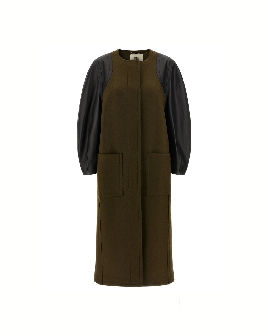Fendi Wool Felt & Leather Coat