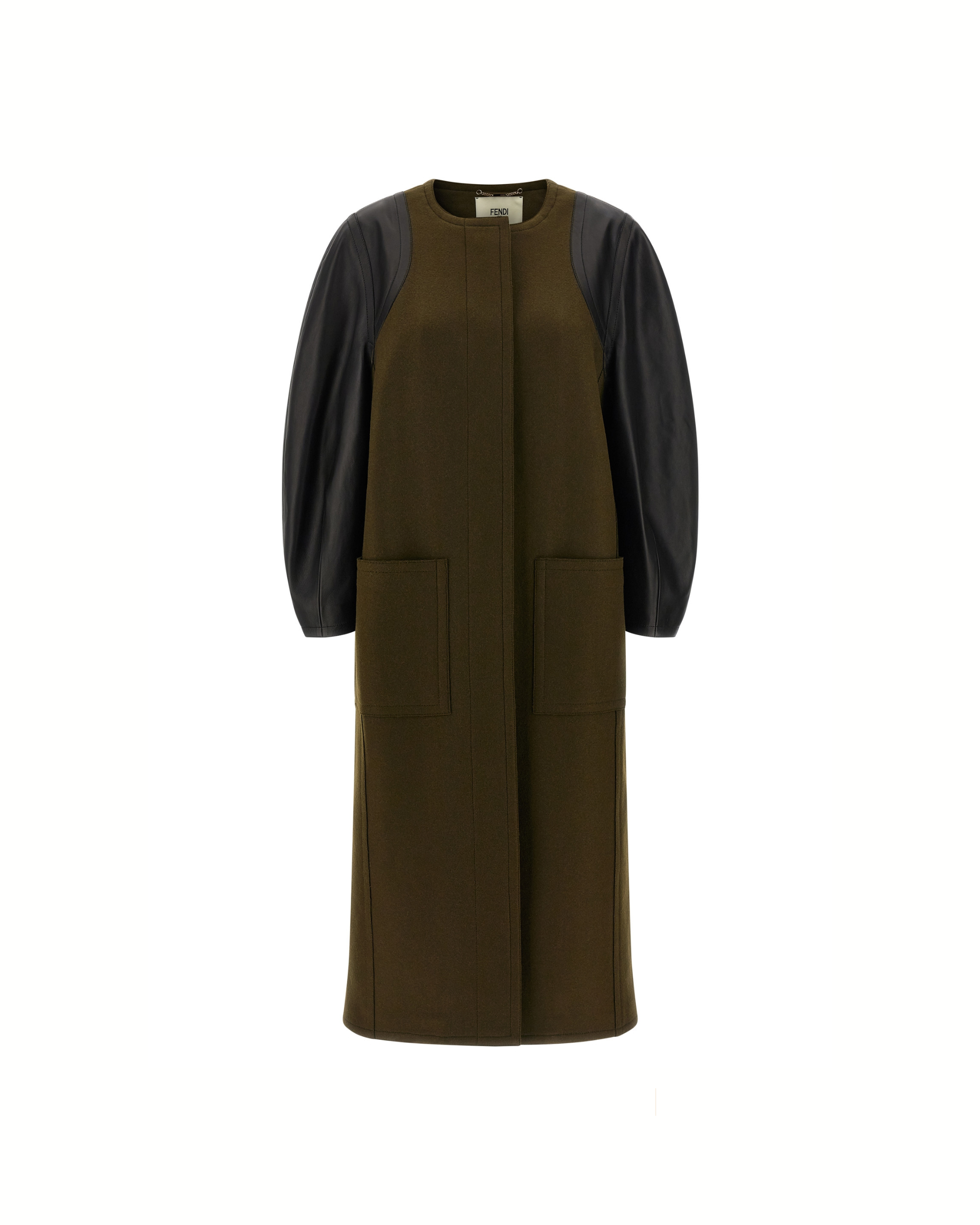 Fendi Wool Felt & Leather Coat