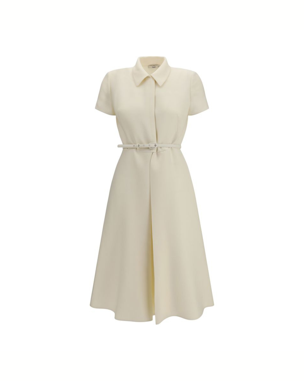 Fendi Wool and Silk A-Line Dress Beige
