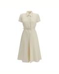 Fendi Wool and Silk A-Line Dress Beige