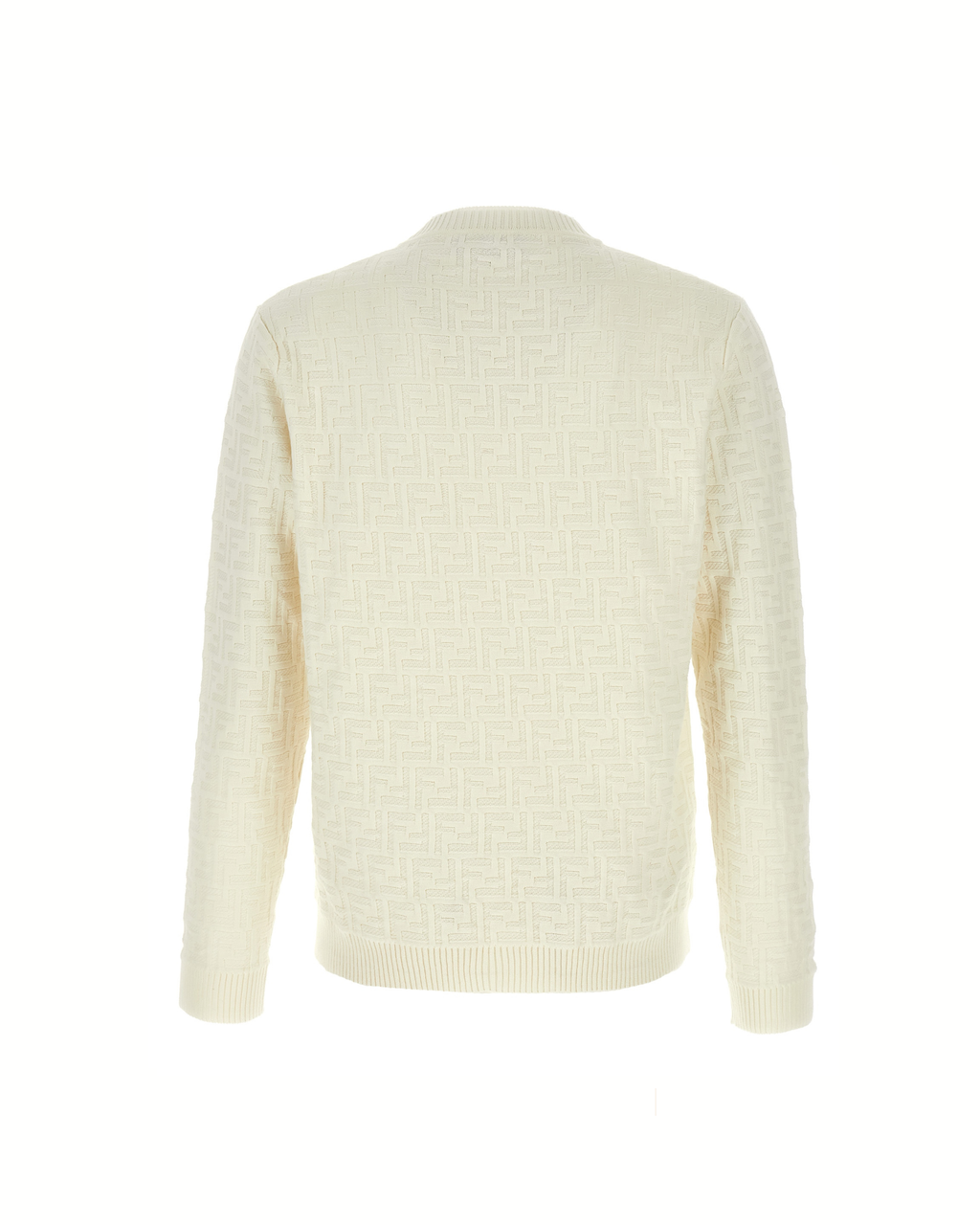 Fendi Zucca FF Jacquard Sweater White