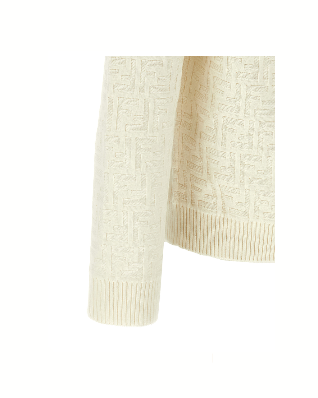 Fendi Zucca FF Jacquard Sweater White