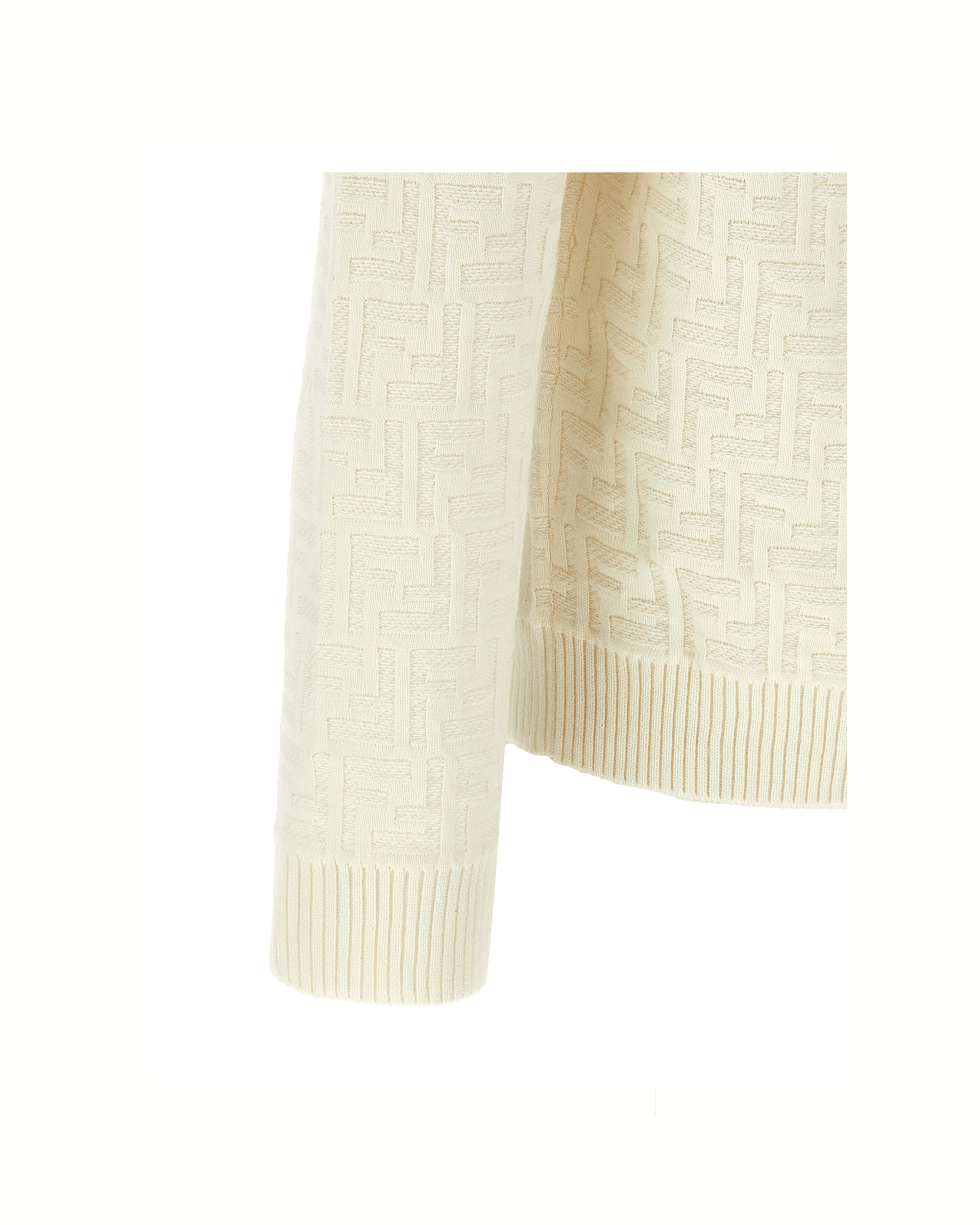 Fendi Zucca FF Jacquard Sweater White