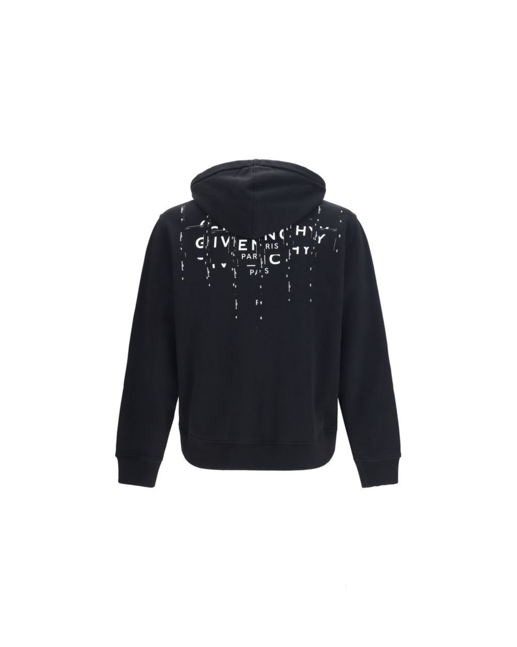 Givenchy – Felpa Nera con Cappuccio e Zip in Cotone con Stampa Photographic Negative