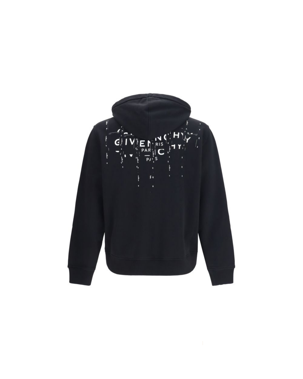Givenchy – Felpa Nera con Cappuccio e Zip in Cotone con Stampa Photographic Negative