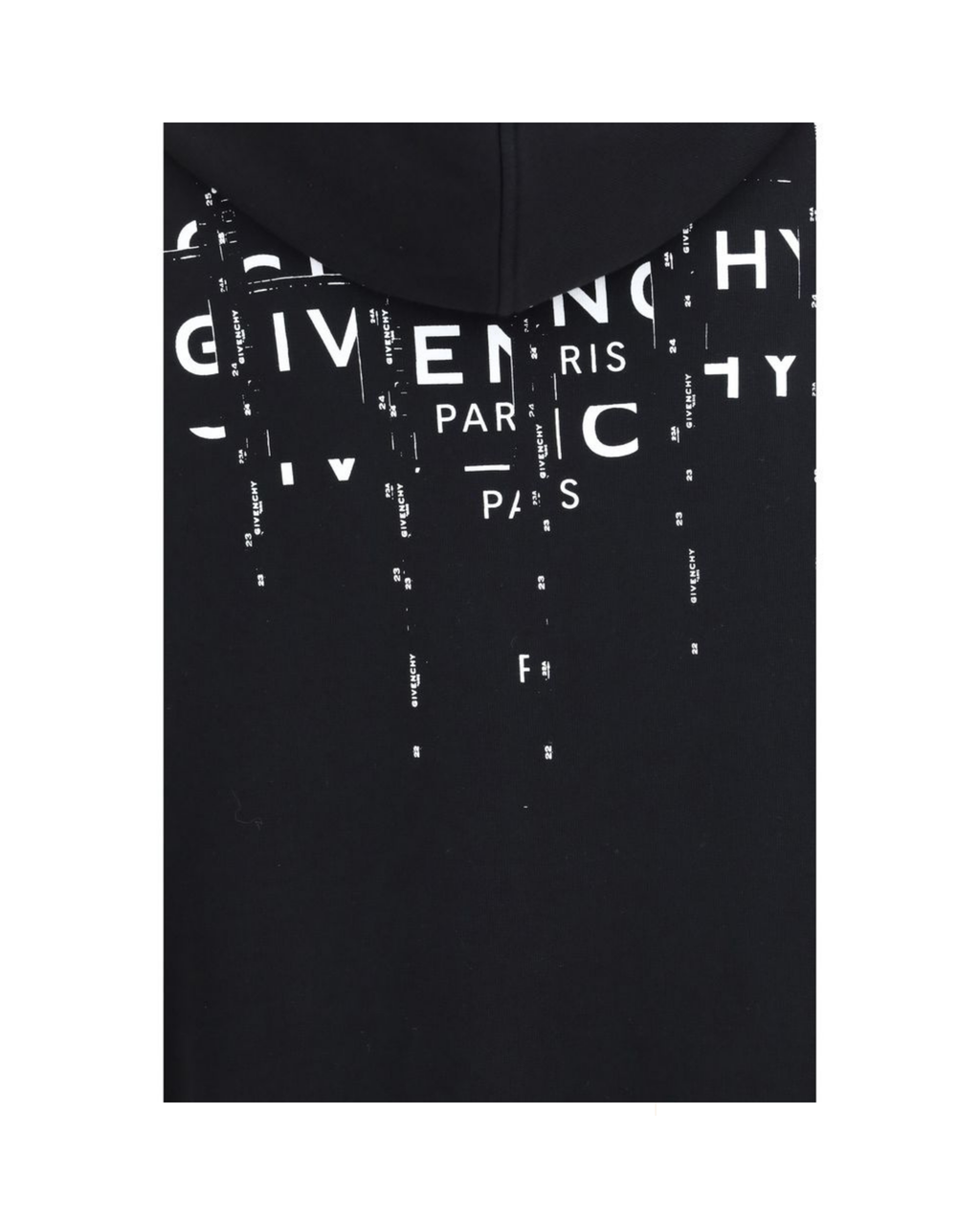 Givenchy – Felpa Nera con Cappuccio e Zip in Cotone con Stampa Photographic Negative