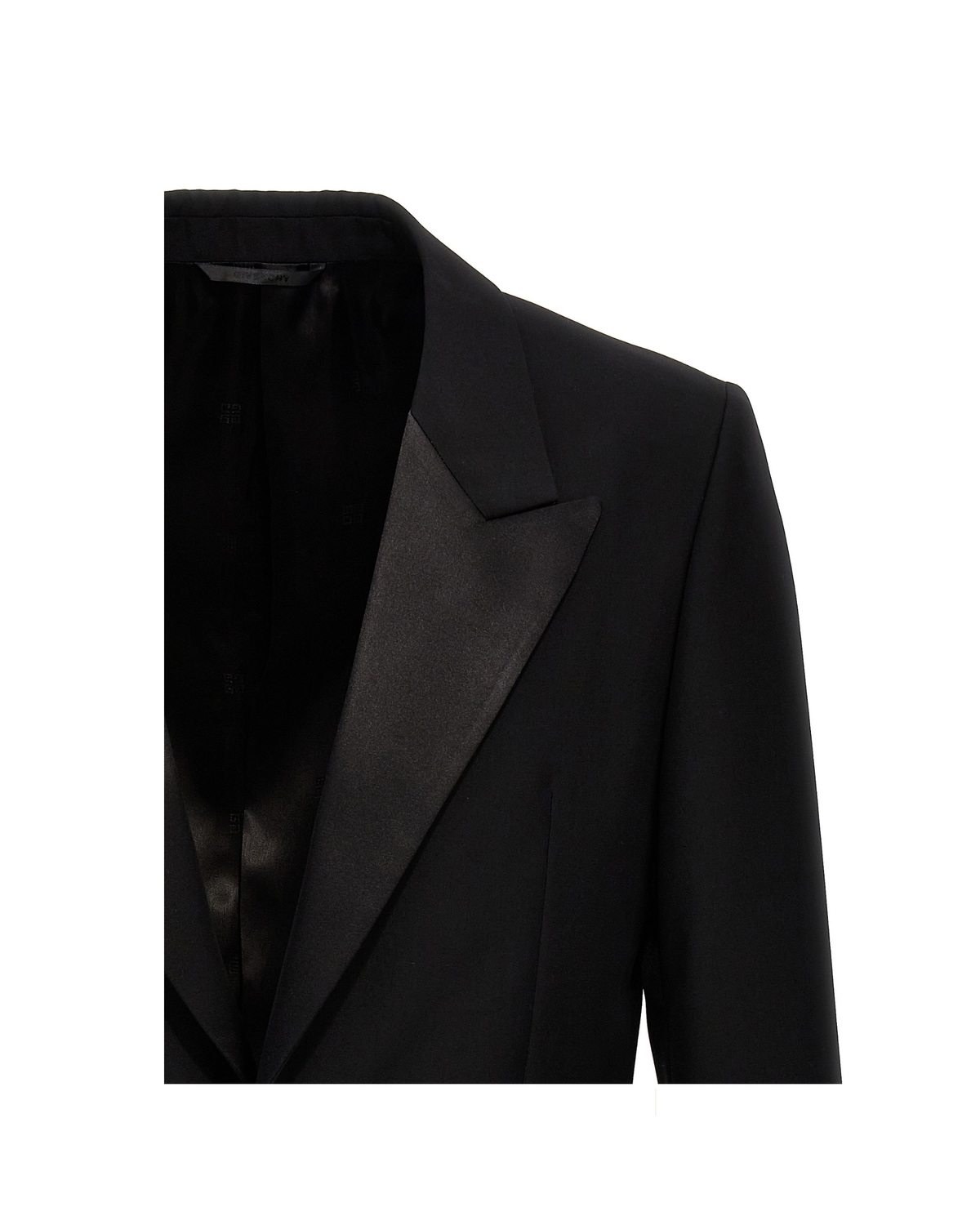 Givenchy – Black Wool Blazer with Satin Peak Lapels