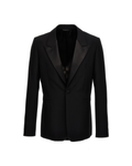Givenchy – Black Wool Blazer with Satin Peak Lapels