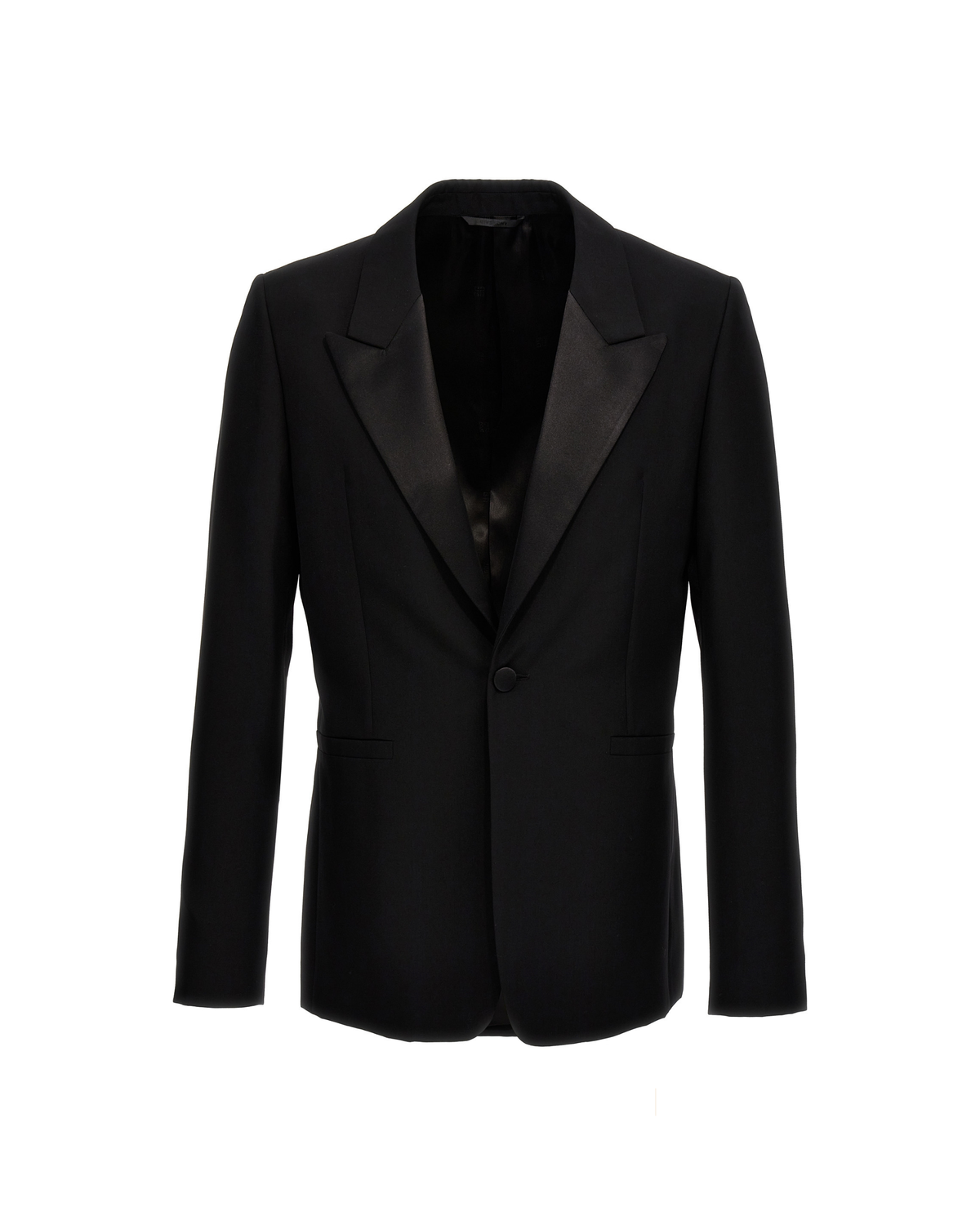 Givenchy – Black Wool Blazer with Satin Peak Lapels