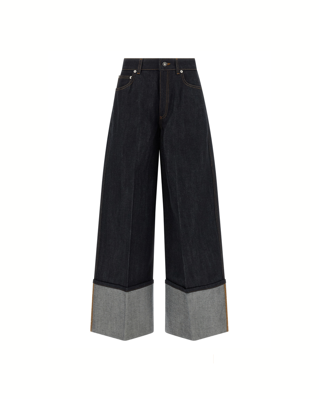 Givenchy – Wide-Leg Blue Jeans with Maxi Cuffs