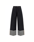 Givenchy – Wide-Leg Blue Jeans with Maxi Cuffs