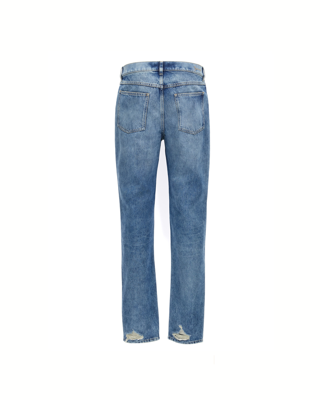 Givenchy – Jeans Uomo Straight Fit in Denim Blu Effetto Used