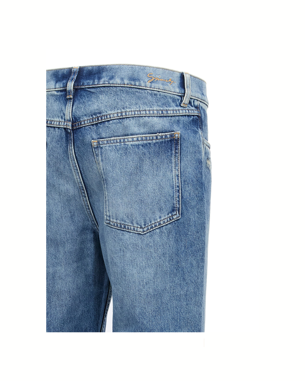 Givenchy – Jeans Uomo Straight Fit in Denim Blu Effetto Used