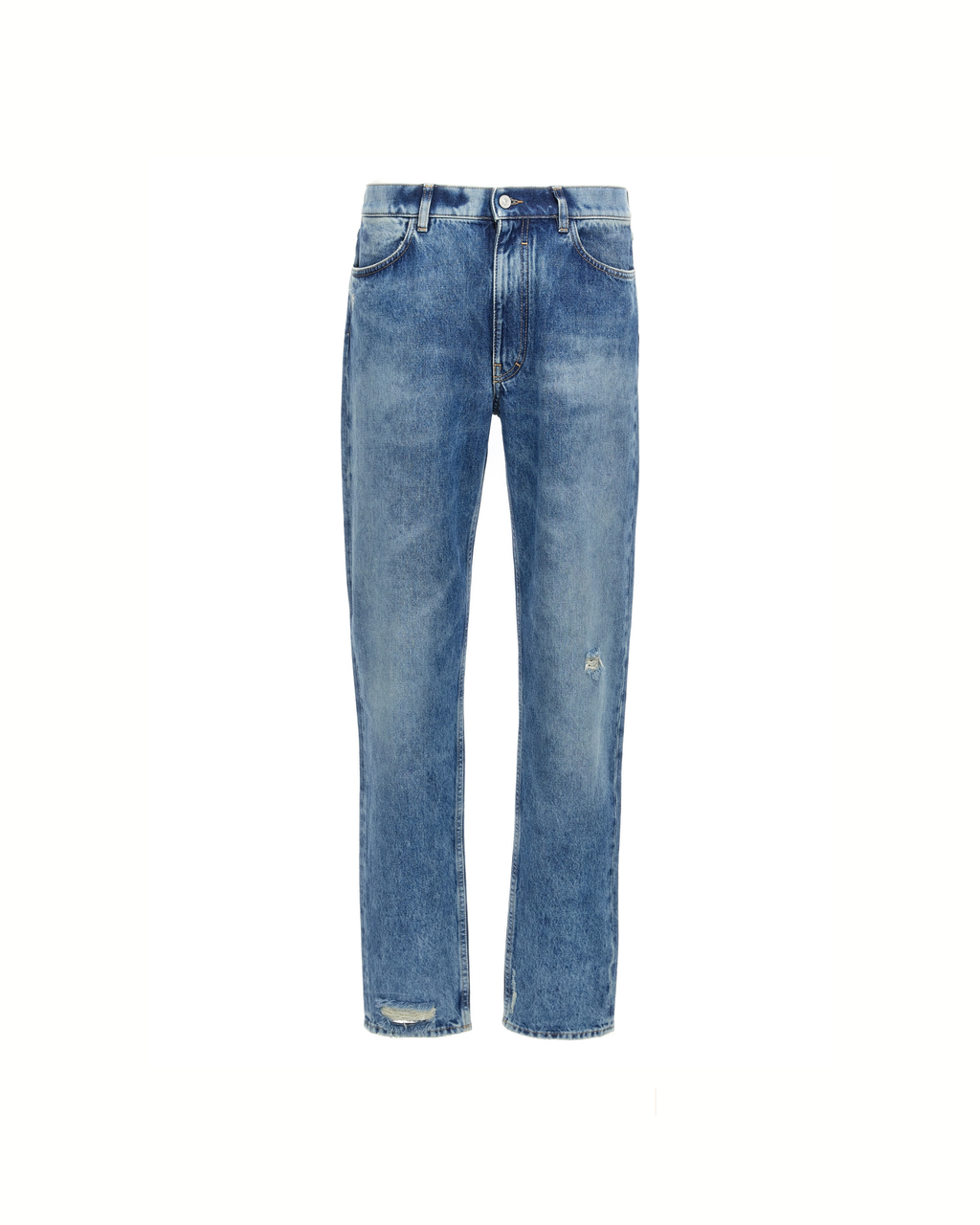 Givenchy – Jeans Uomo Straight Fit in Denim Blu Effetto Used