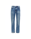 Givenchy – Jeans Uomo Straight Fit in Denim Blu Effetto Used
