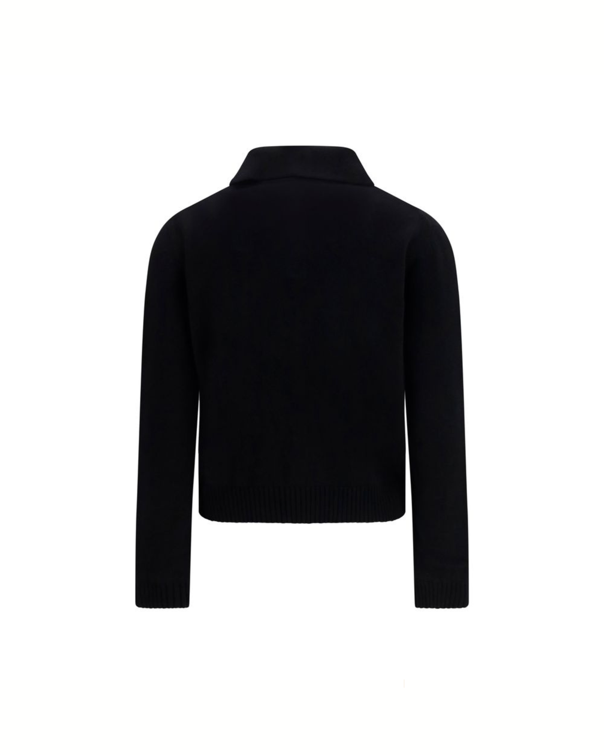 Givenchy – Maglia Polo Donna in Lana e Cashmere Nera con Logo Paris