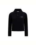 Givenchy – Maglia Polo Donna in Lana e Cashmere Nera con Logo Paris