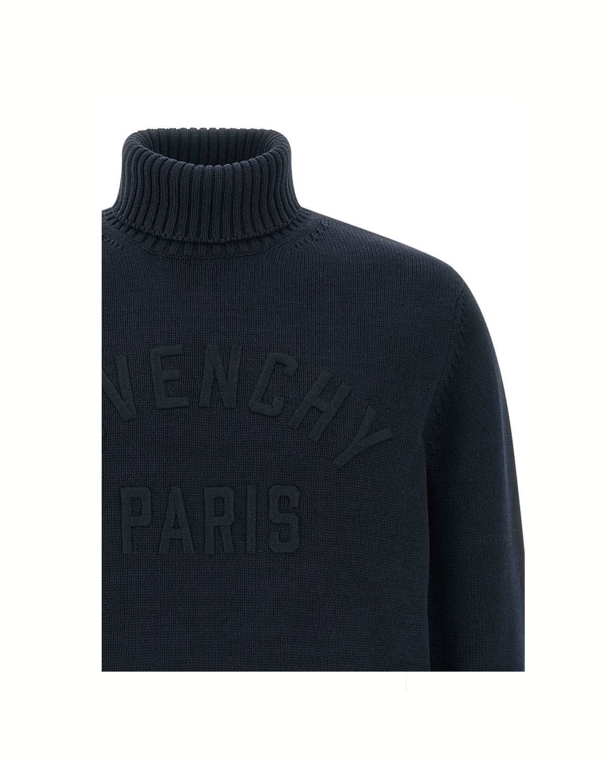 Givenchy – Maglione Dolcevita Blu in Cotone con Logo Ricamato