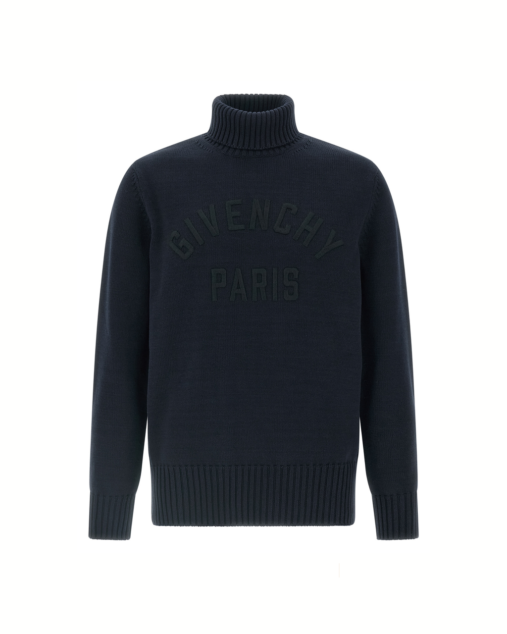 Givenchy – Maglione Dolcevita Blu in Cotone con Logo Ricamato