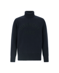 Givenchy – Maglione Dolcevita Blu in Cotone con Logo Ricamato