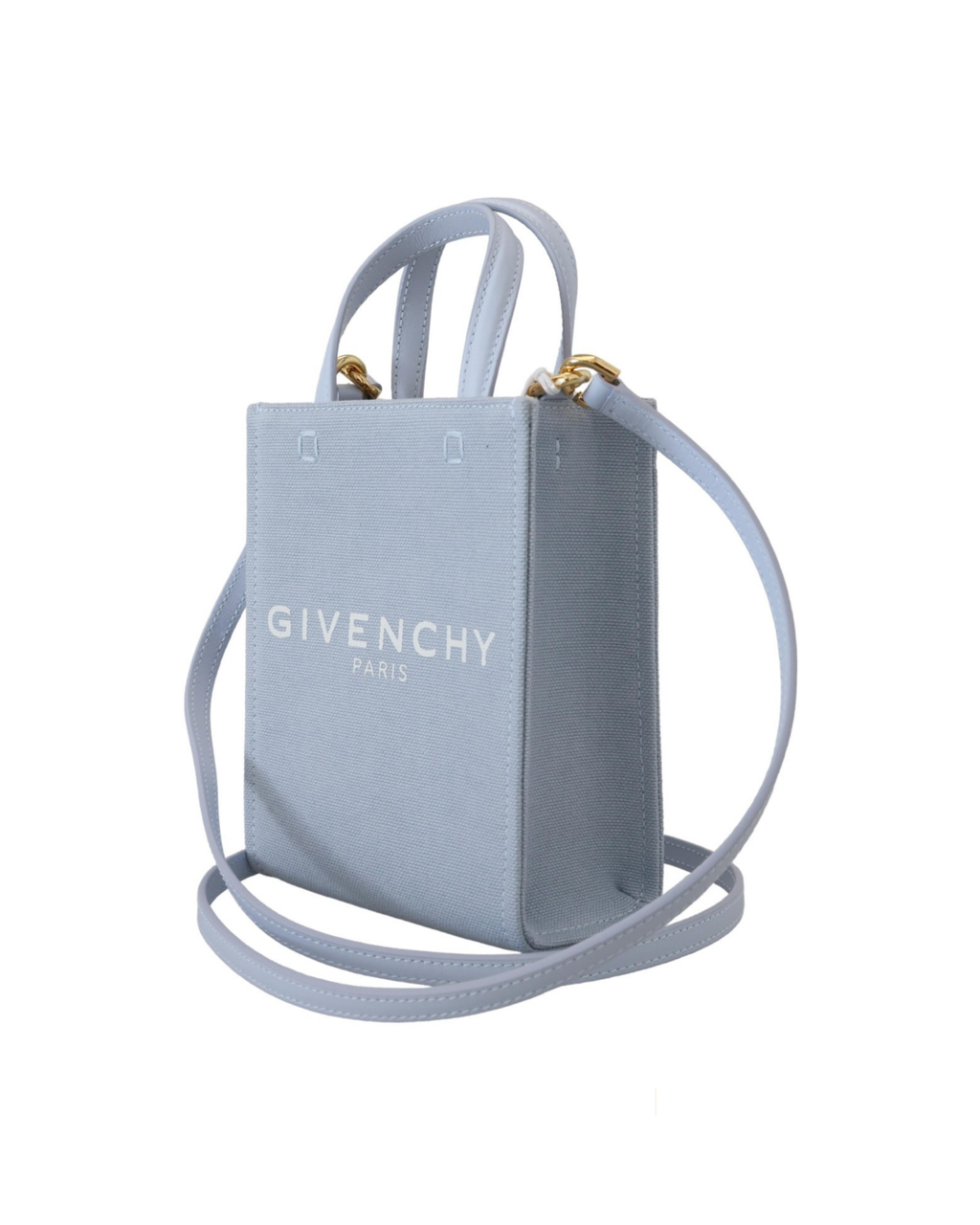 Givenchy – Mini Borsa Azzurro Cloud Blue in Cotone con Logo Givenchy Paris