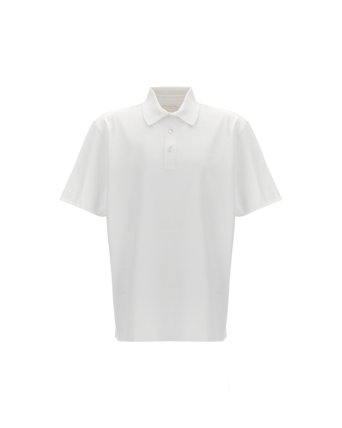Givenchy – White Cotton Piqué Polo Shirt with Embroidered 4G Logo