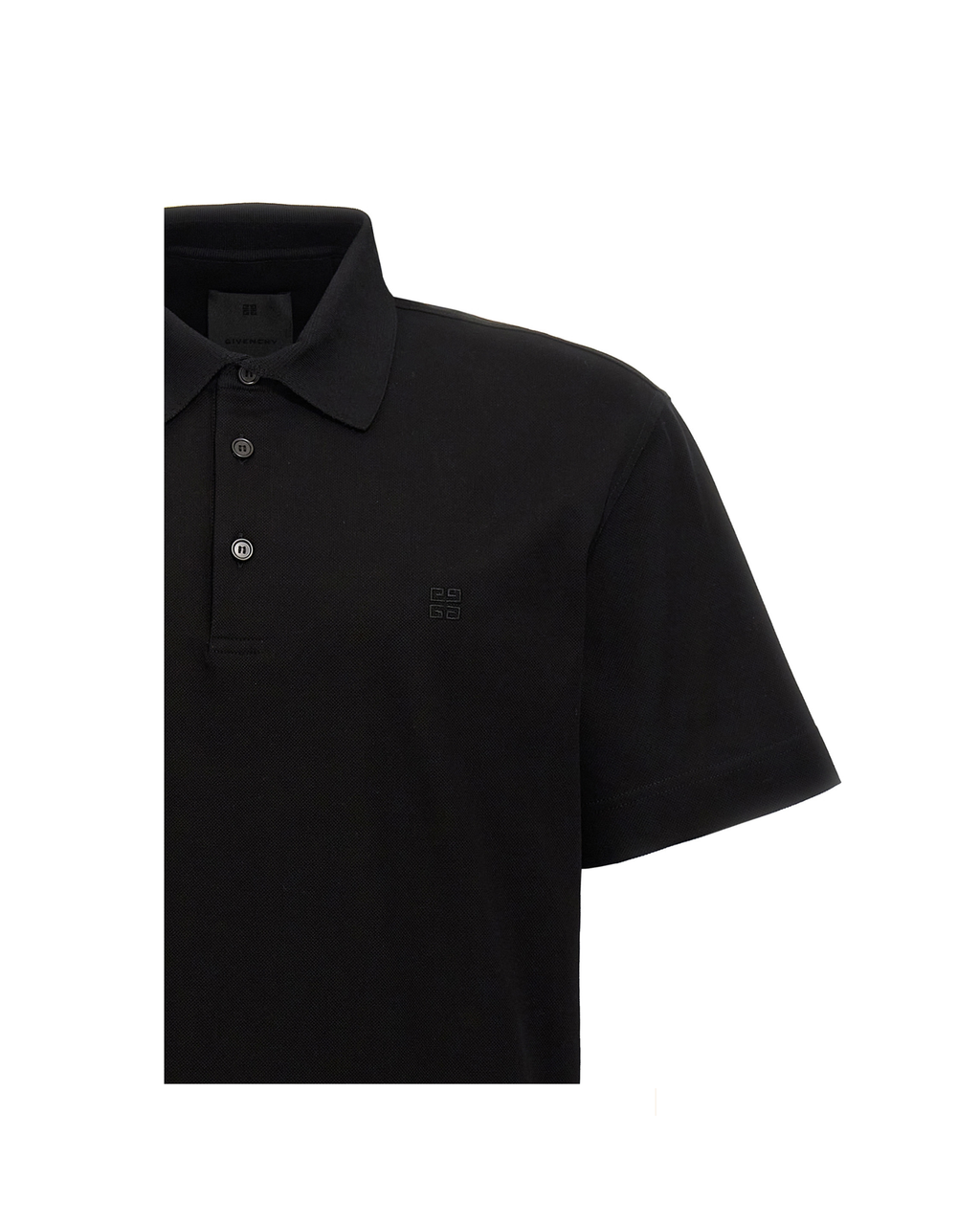 Givenchy – Black Cotton Piqué Polo Shirt with Embroidered 4G Logo