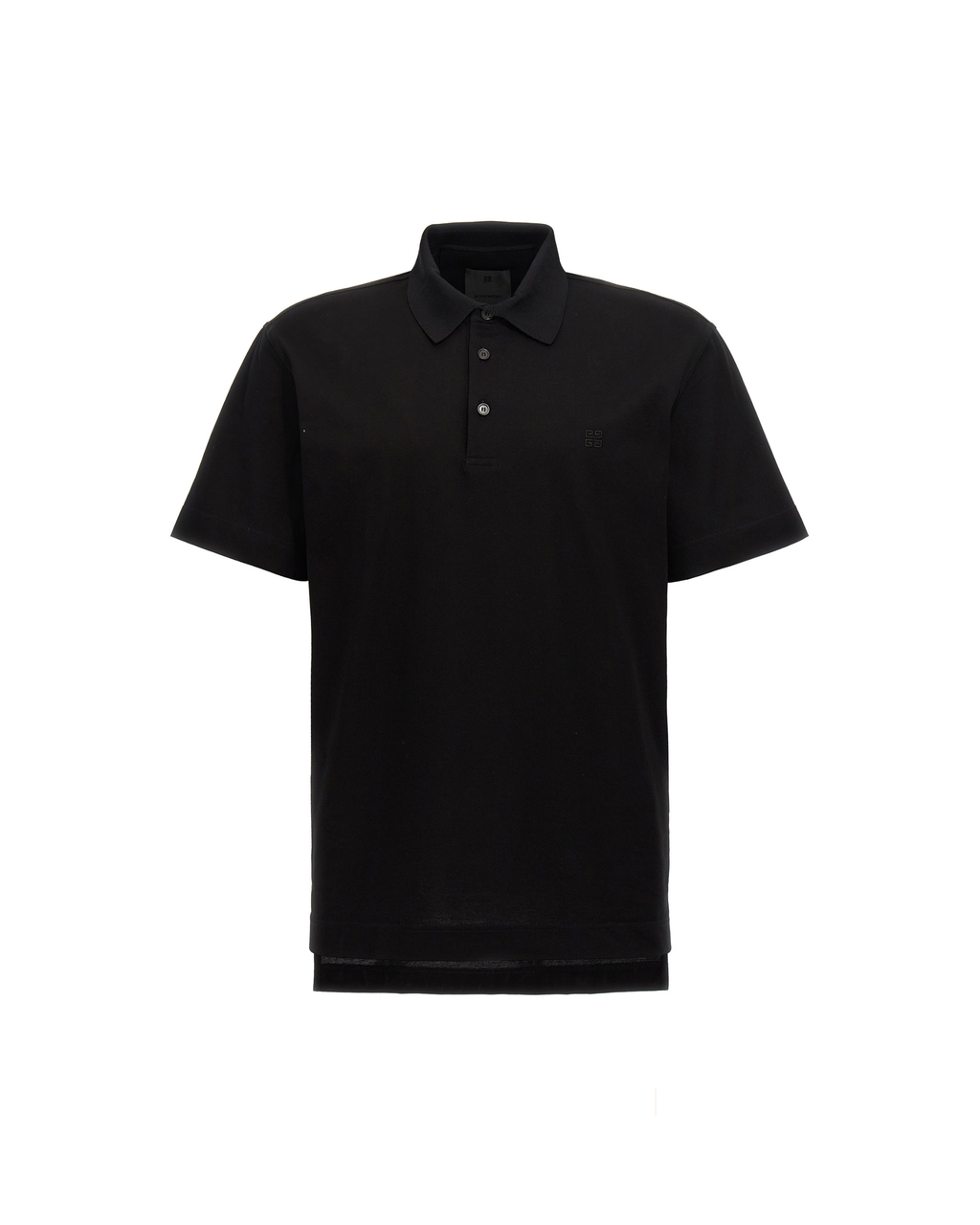 Givenchy – Black Cotton Piqué Polo Shirt with Embroidered 4G Logo