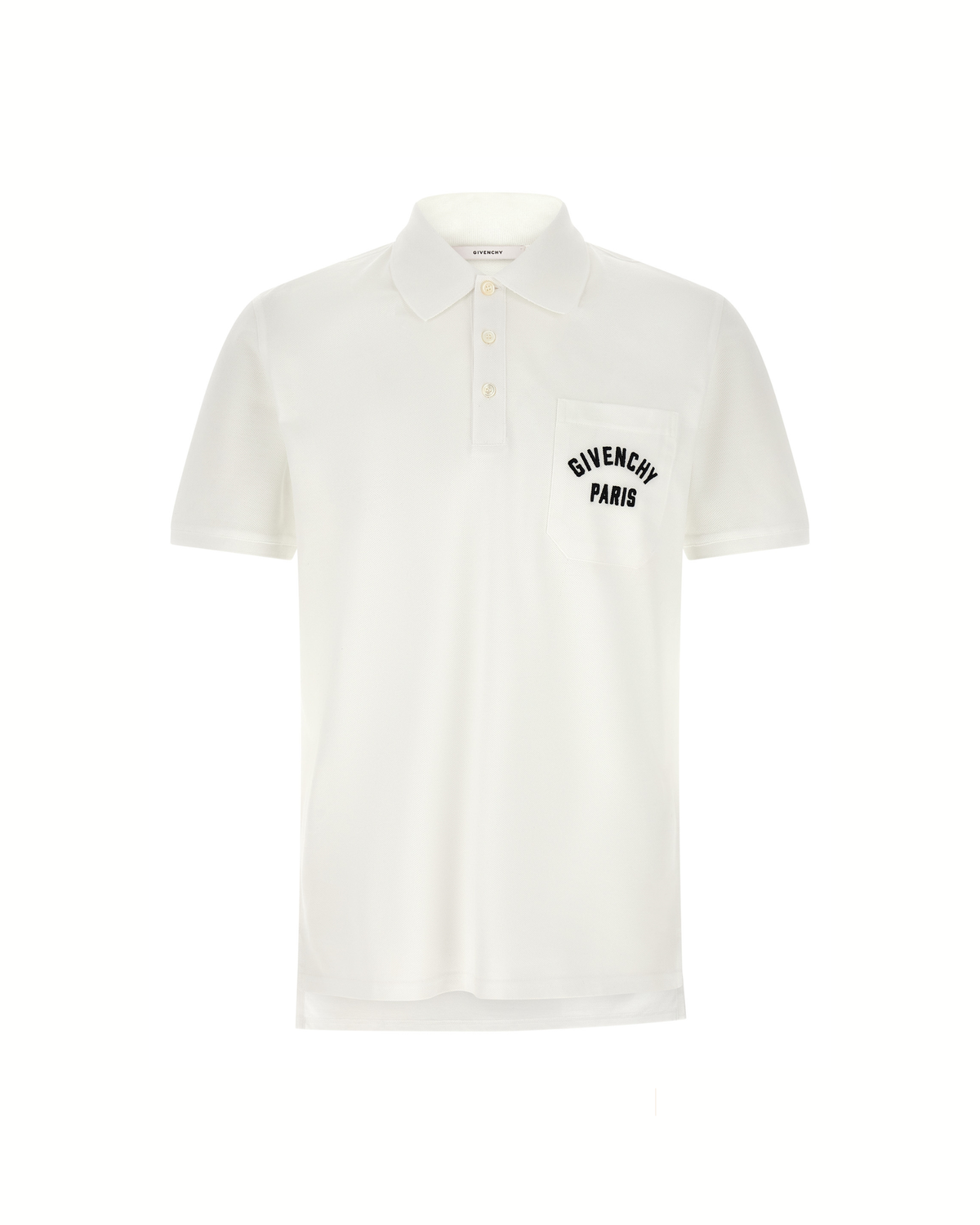 Givenchy – Polo Uomo in Piqué di Cotone Bianco con Logo Paris