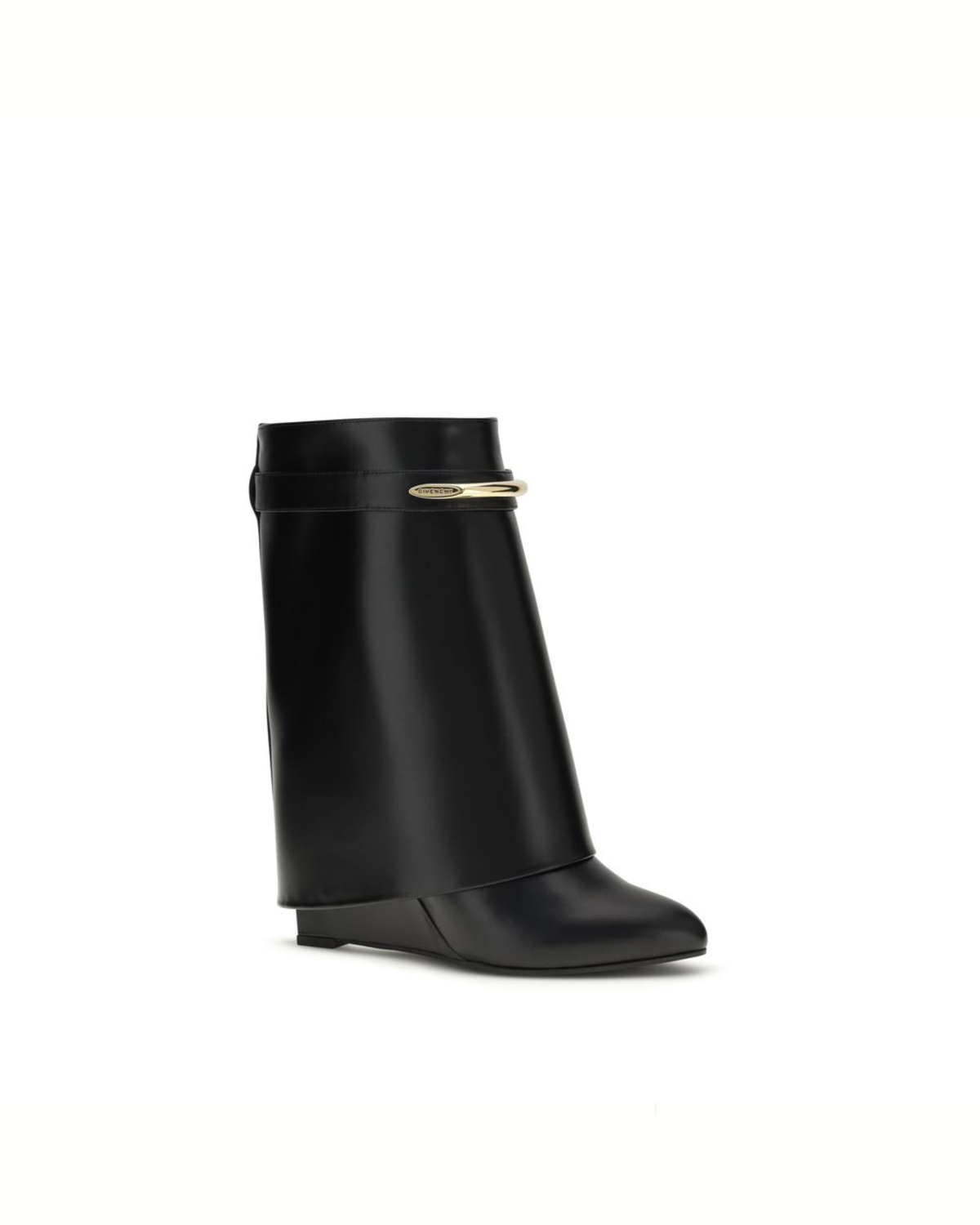 Givenchy – Shark Ankle Boots Donna Neri in Pelle di Vitello con Dettaglio Dorato