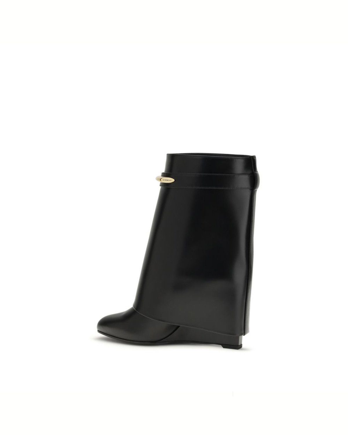 Givenchy – Shark Ankle Boots Donna Neri in Pelle di Vitello con Dettaglio Dorato