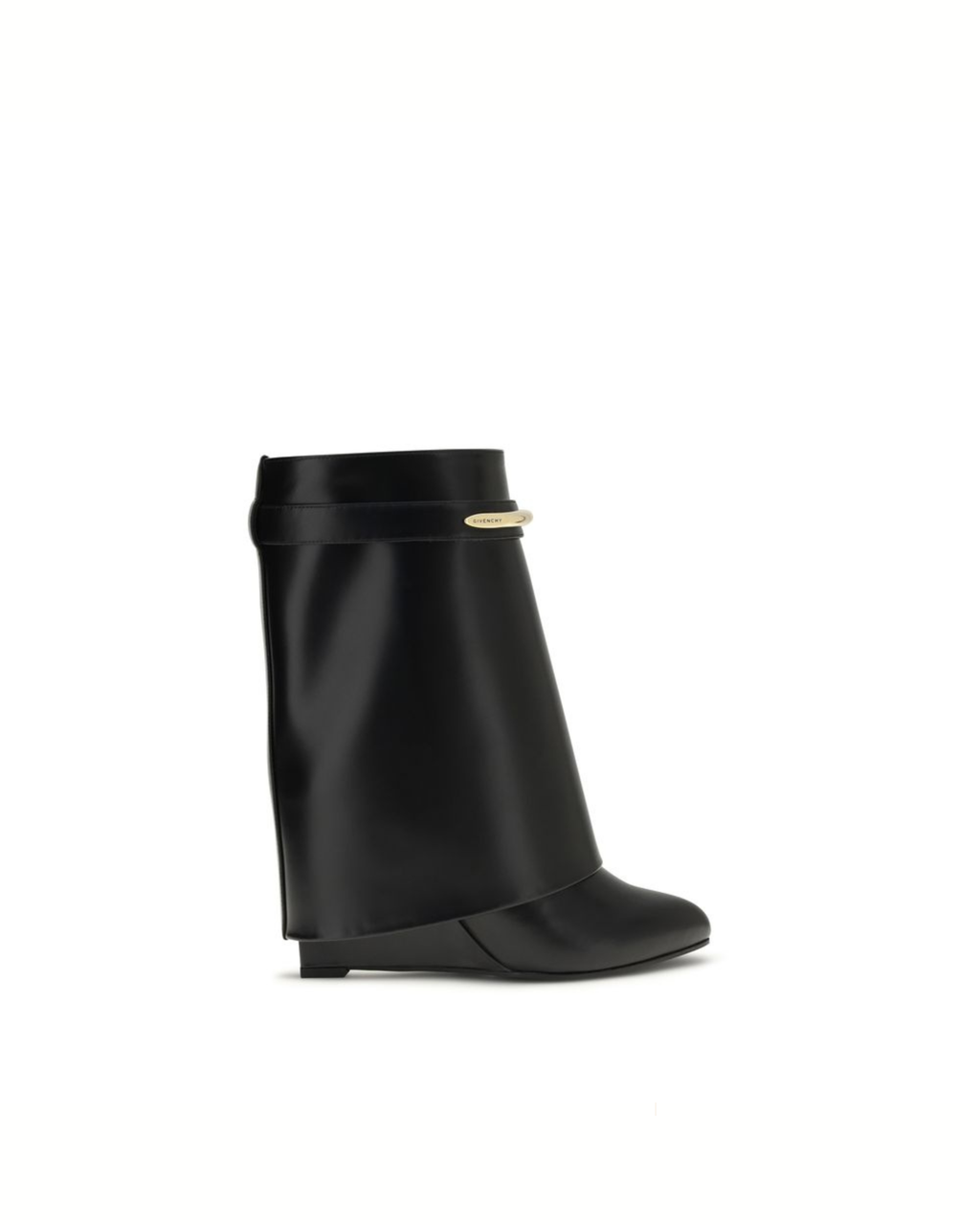 Givenchy – Shark Ankle Boots Donna Neri in Pelle di Vitello con Dettaglio Dorato