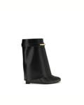 Givenchy – Shark Ankle Boots Donna Neri in Pelle di Vitello con Dettaglio Dorato