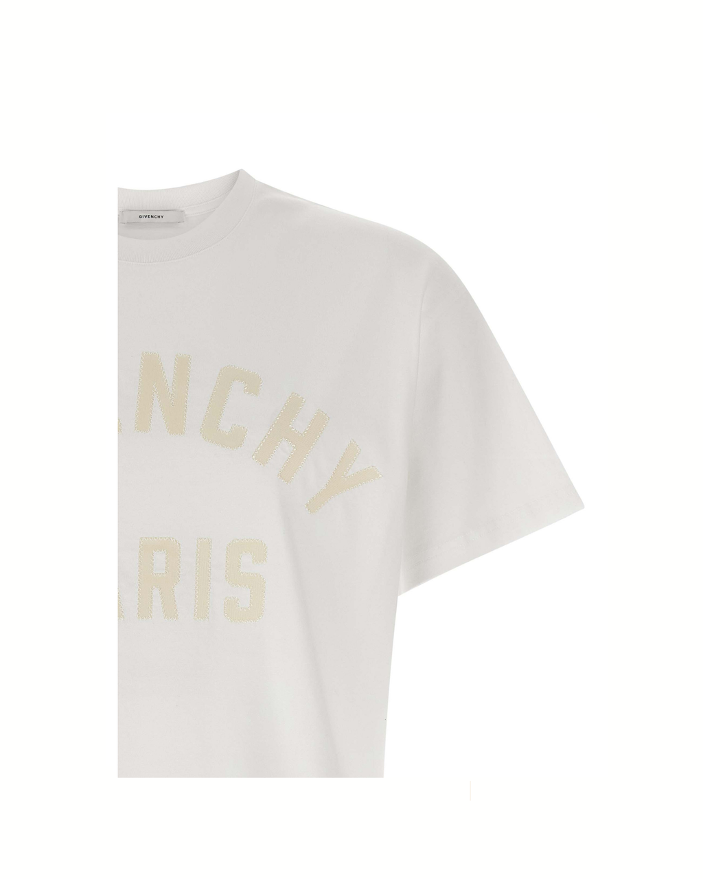 Givenchy – T-Shirt Bianca con Logo Givenchy Paris