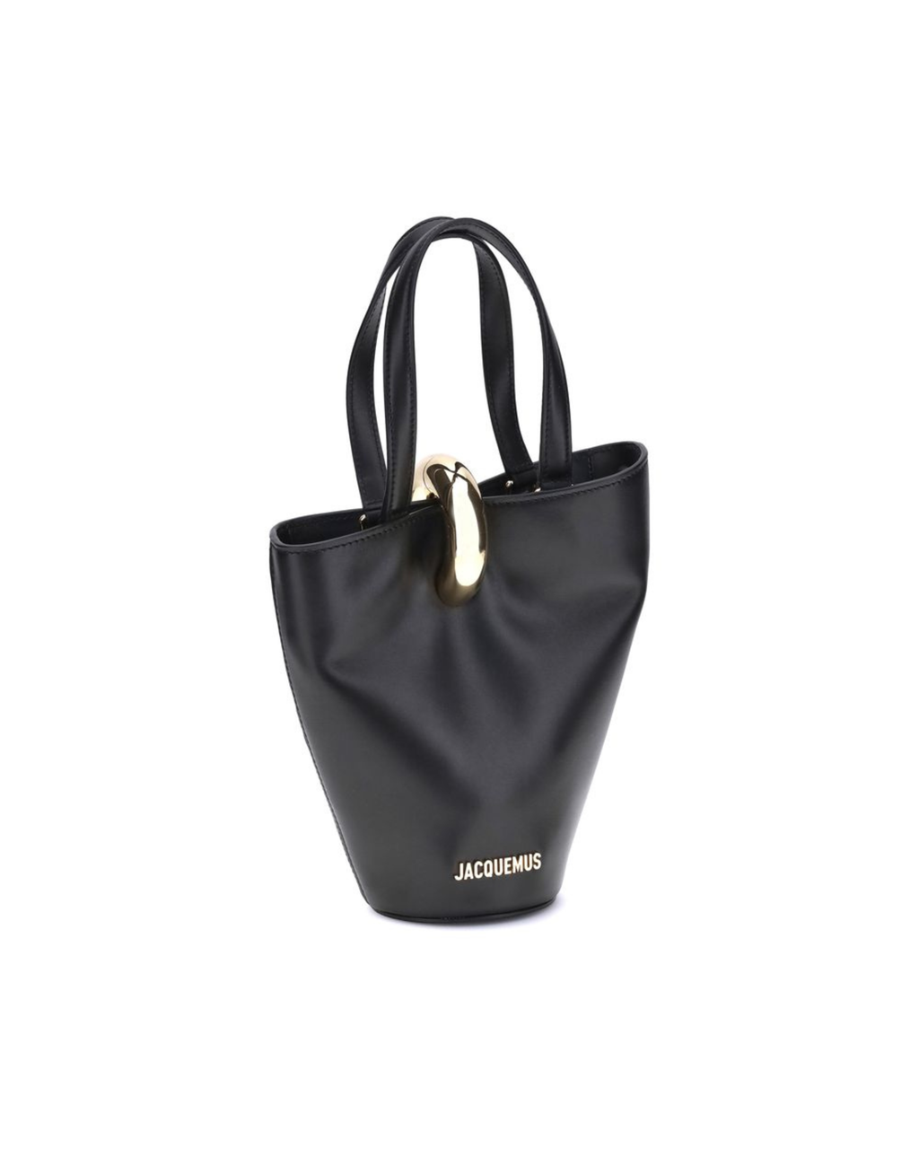 Jacquemus La Bambola Small Bucket Bag in Pelle Nera