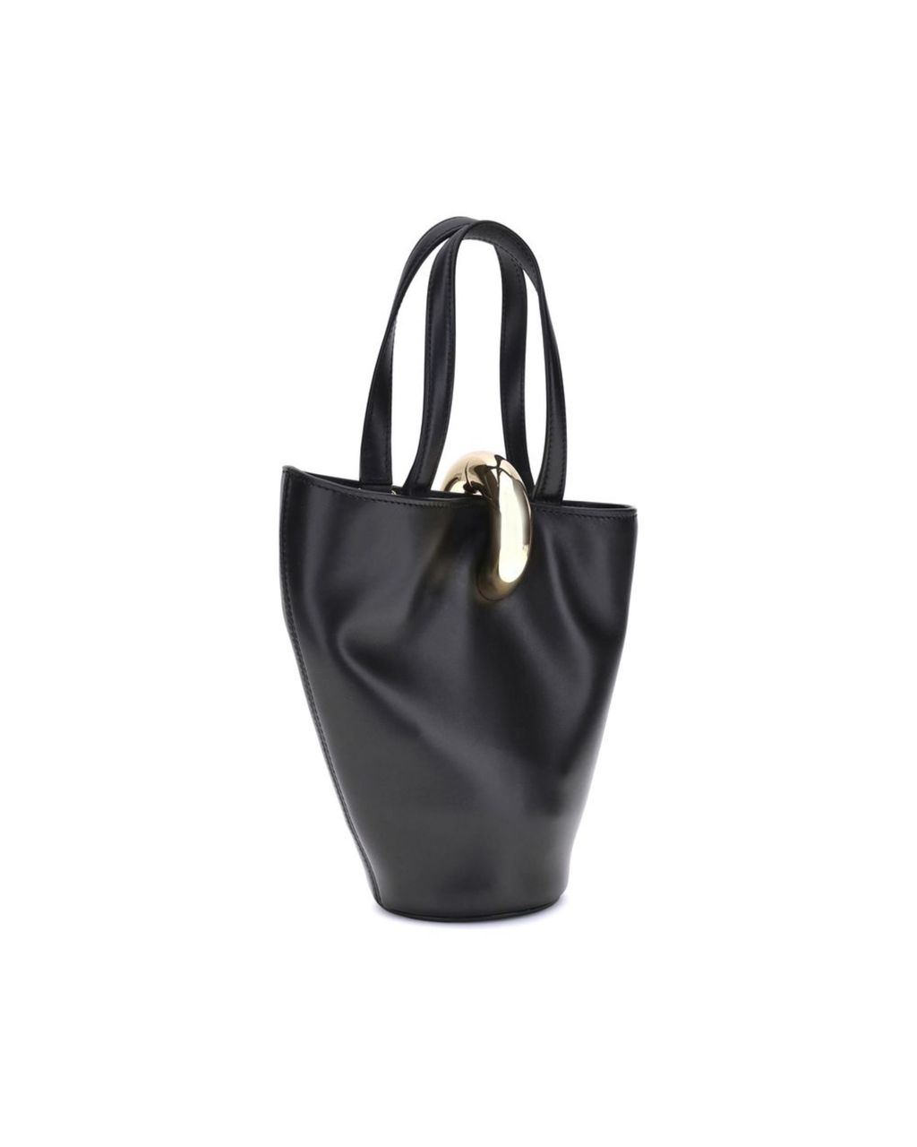 Jacquemus La Bambola Small Bucket Bag in Pelle Nera