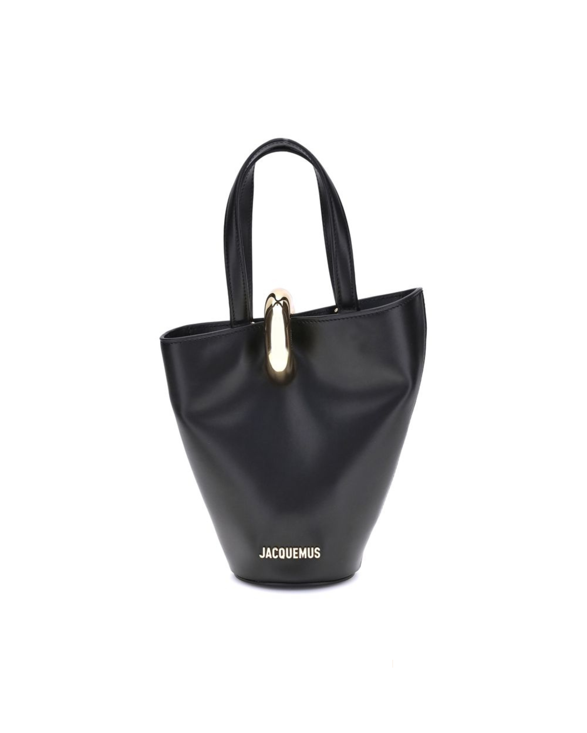 Jacquemus La Bambola Small Bucket Bag in Pelle Nera