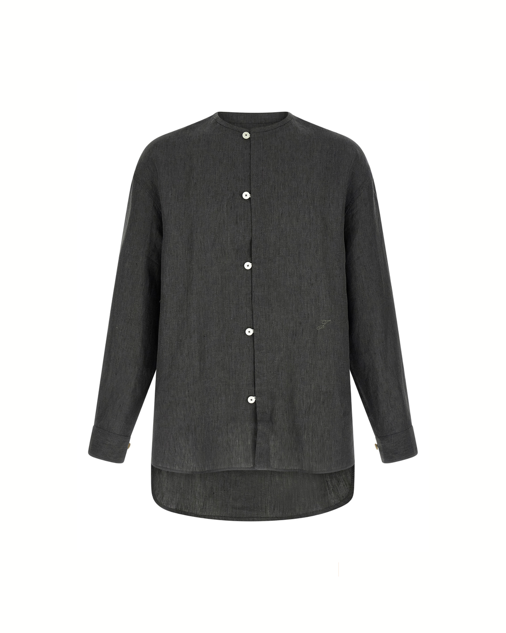 Jacquemus La Chemise Pastro – Camicia in Lino Grigio a Micro Righe