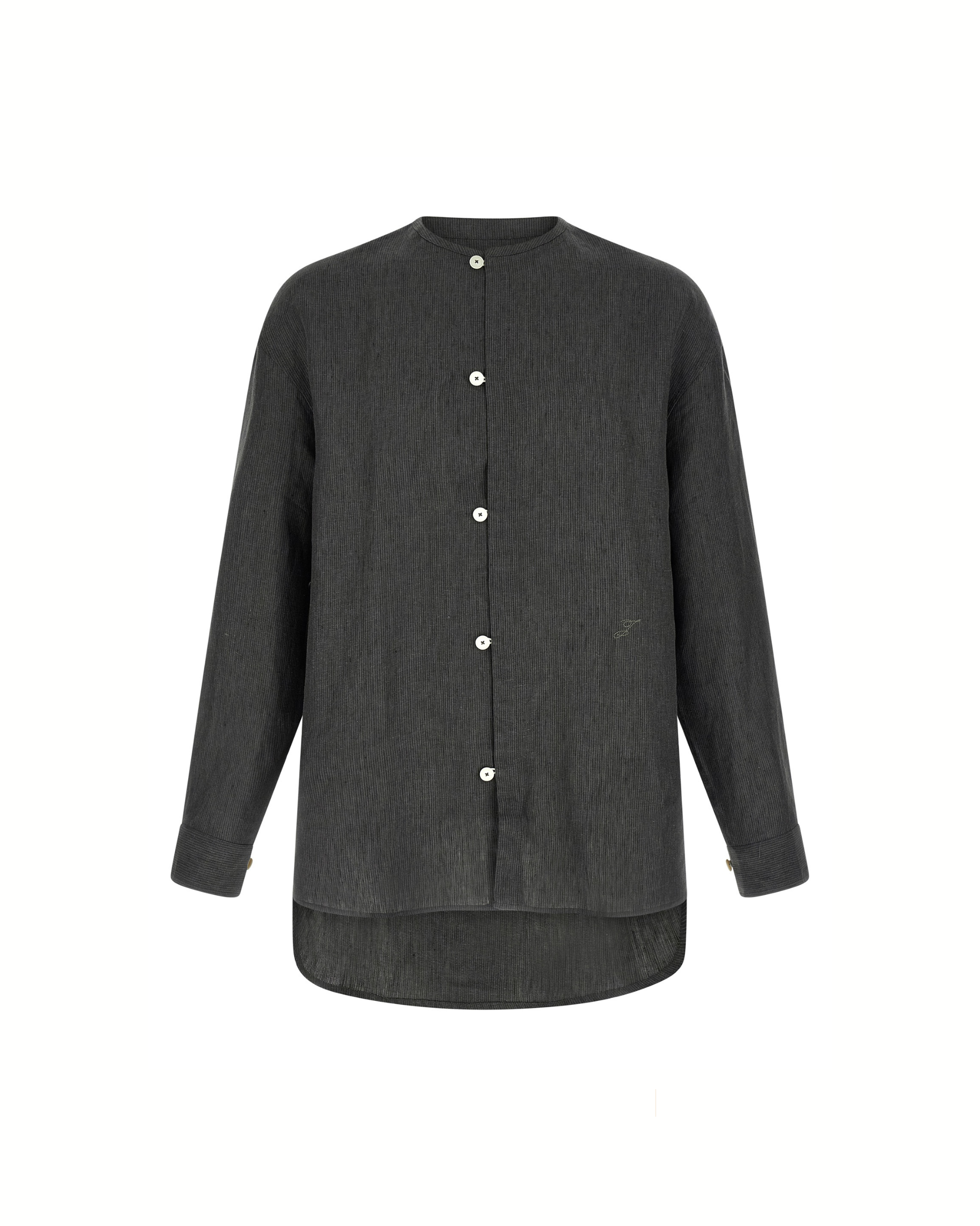 Jacquemus La Chemise Pastro – Camicia in Lino Grigio a Micro Righe
