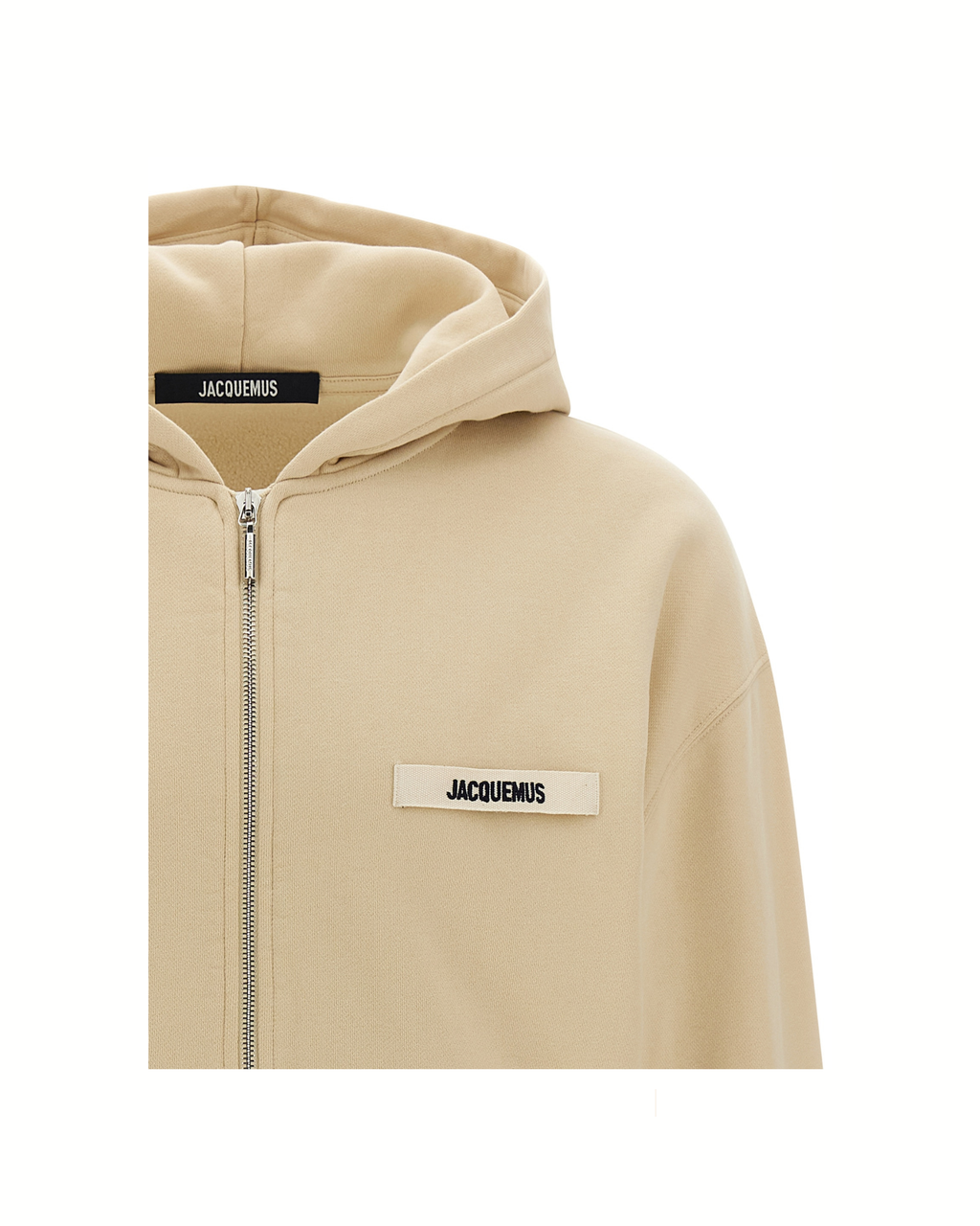 Jacquemus Le Hoodie Grip Gros Grain – Felpa con Cappuccio e Zip Beige Uomo