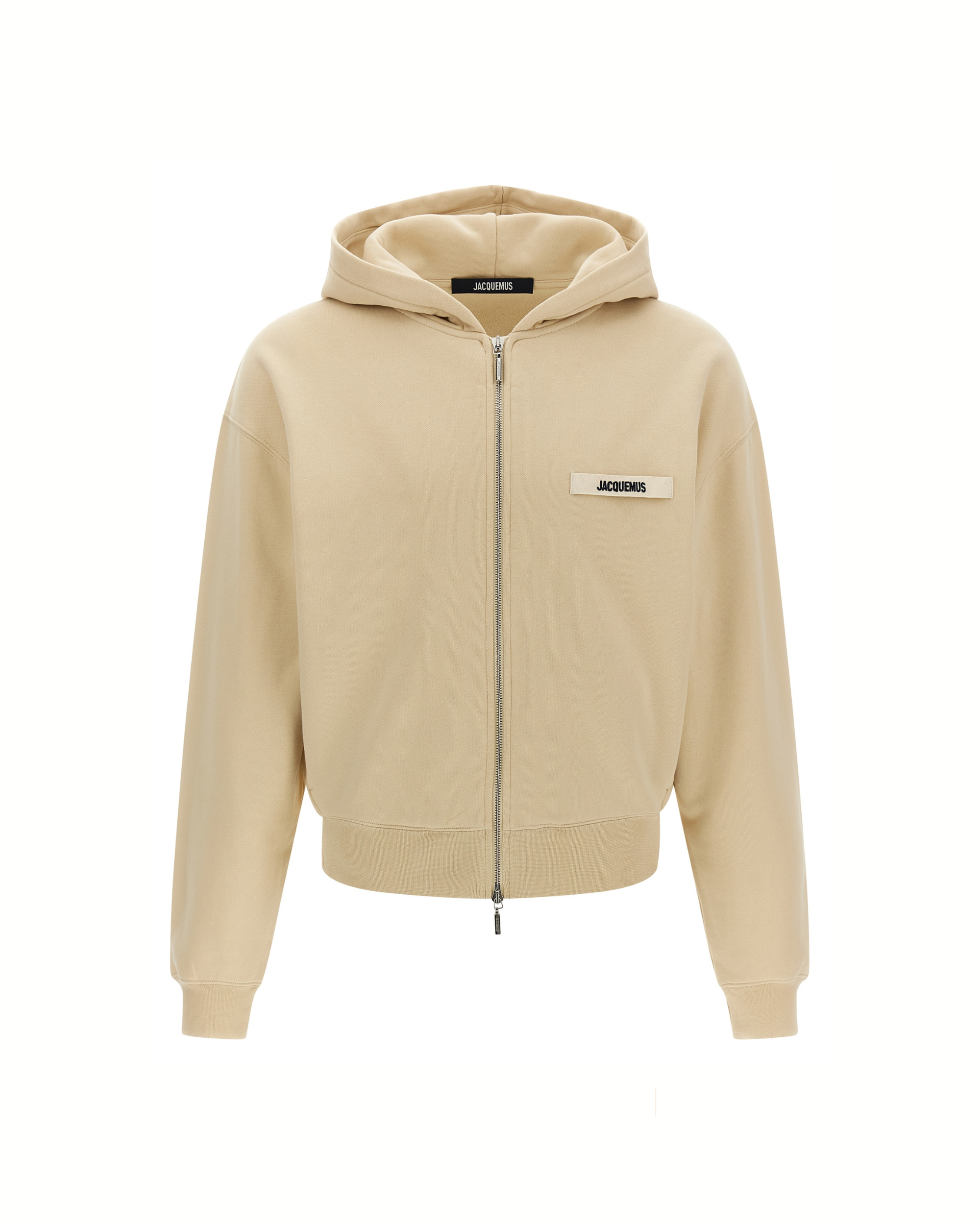 Jacquemus Le Hoodie Grip Gros Grain – Felpa con Cappuccio e Zip Beige Uomo