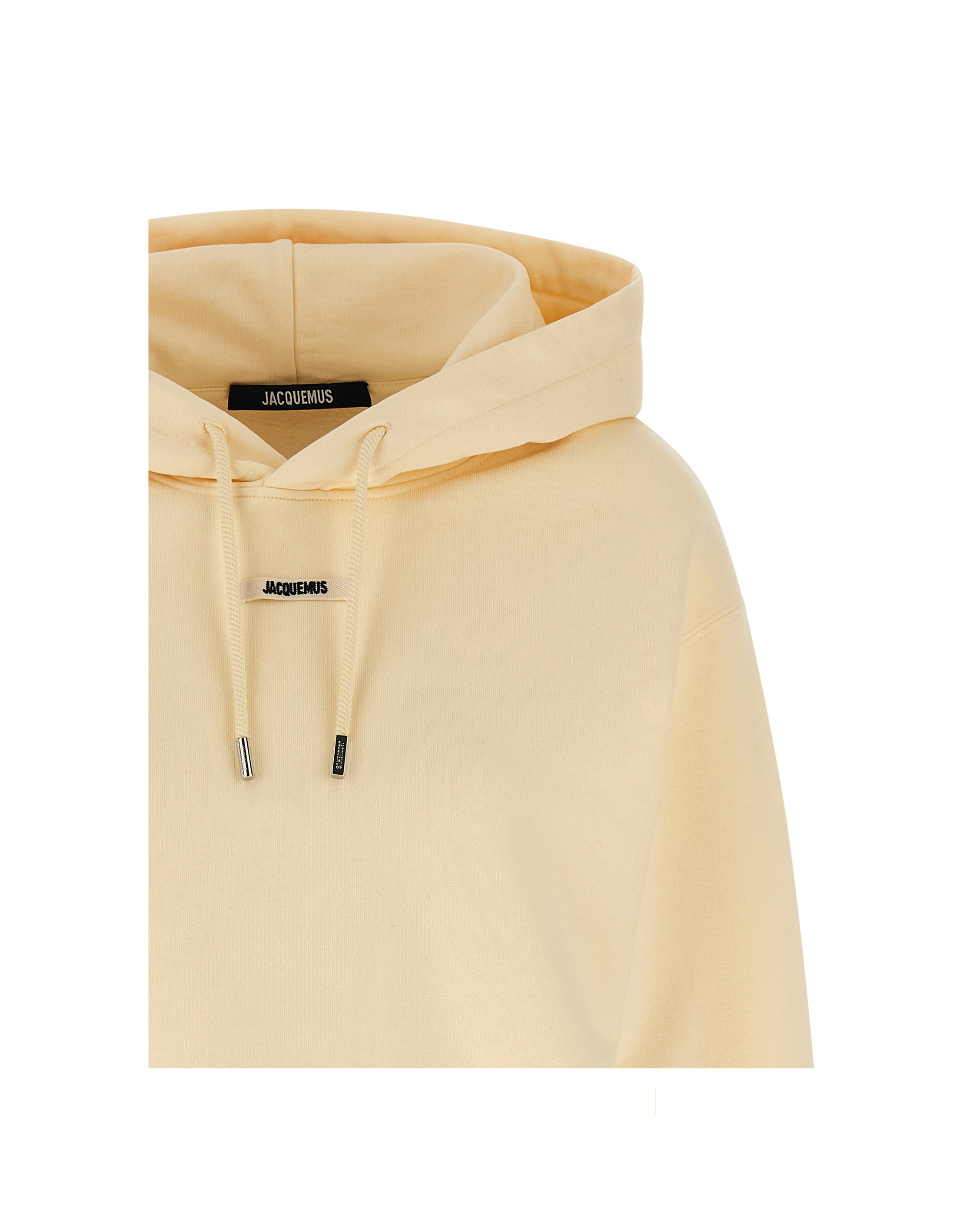 Jacquemus Le Hoodie Gros-Grain – Felpa con Cappuccio Crop Beige Donna