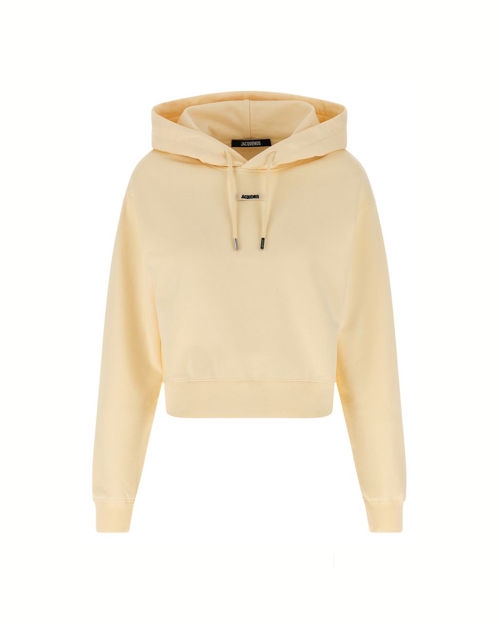 Jacquemus Le Hoodie Gros-Grain – Felpa con Cappuccio Crop Beige Donna