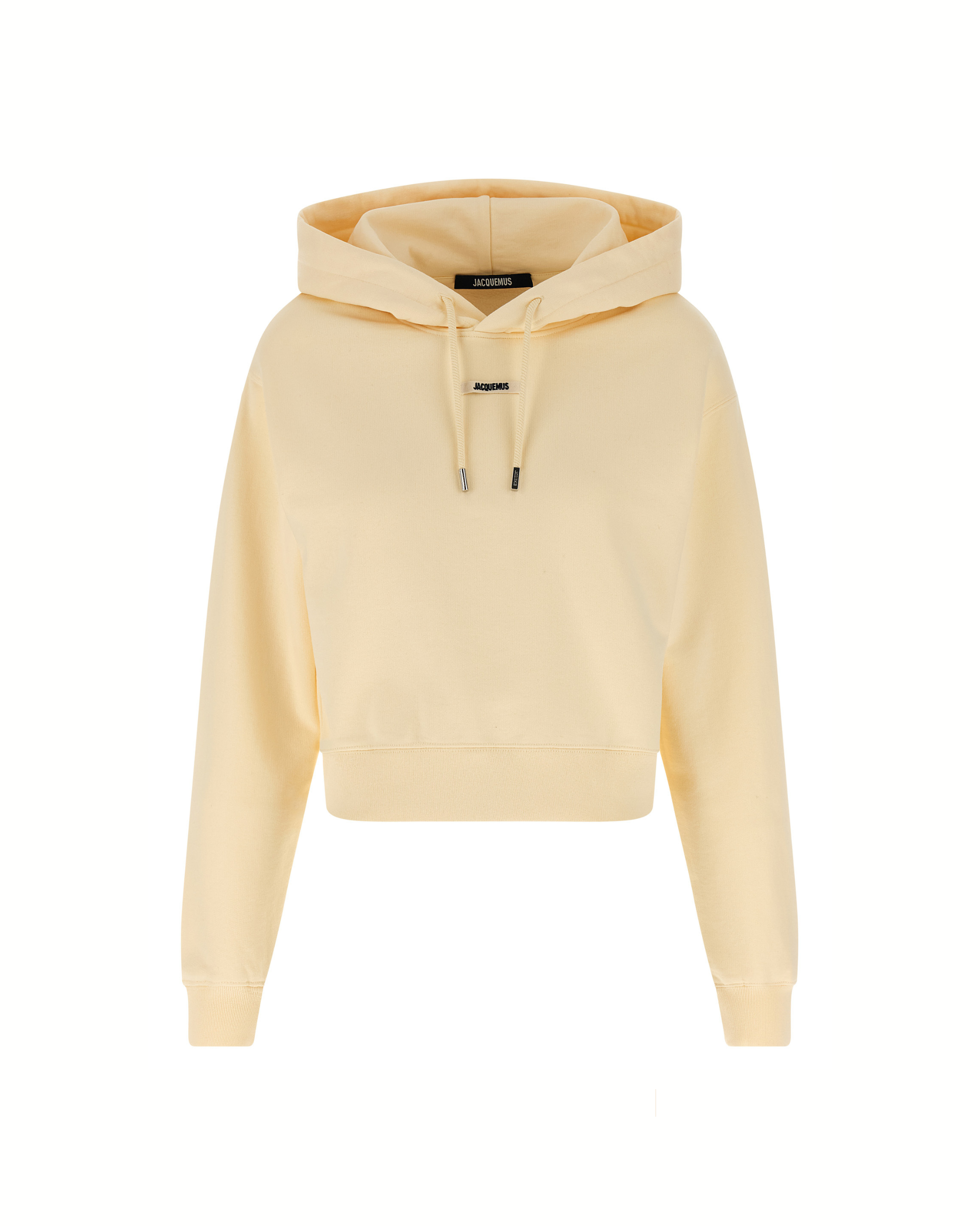 Jacquemus Le Hoodie Gros-Grain – Felpa con Cappuccio Crop Beige Donna