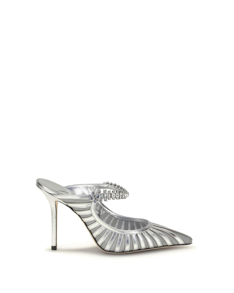 Jimmy Choo – Bing 100 Sabot Silver Crystal