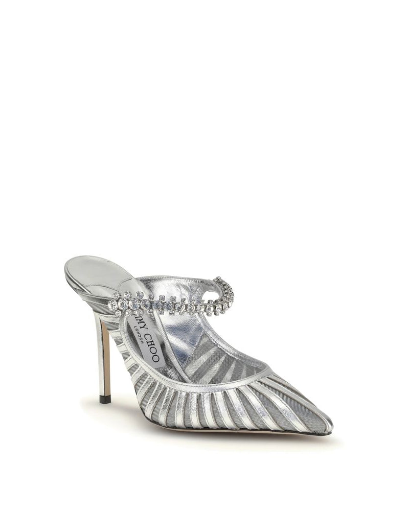 Jimmy Choo – Bing 100 Sabot Silver Crystal