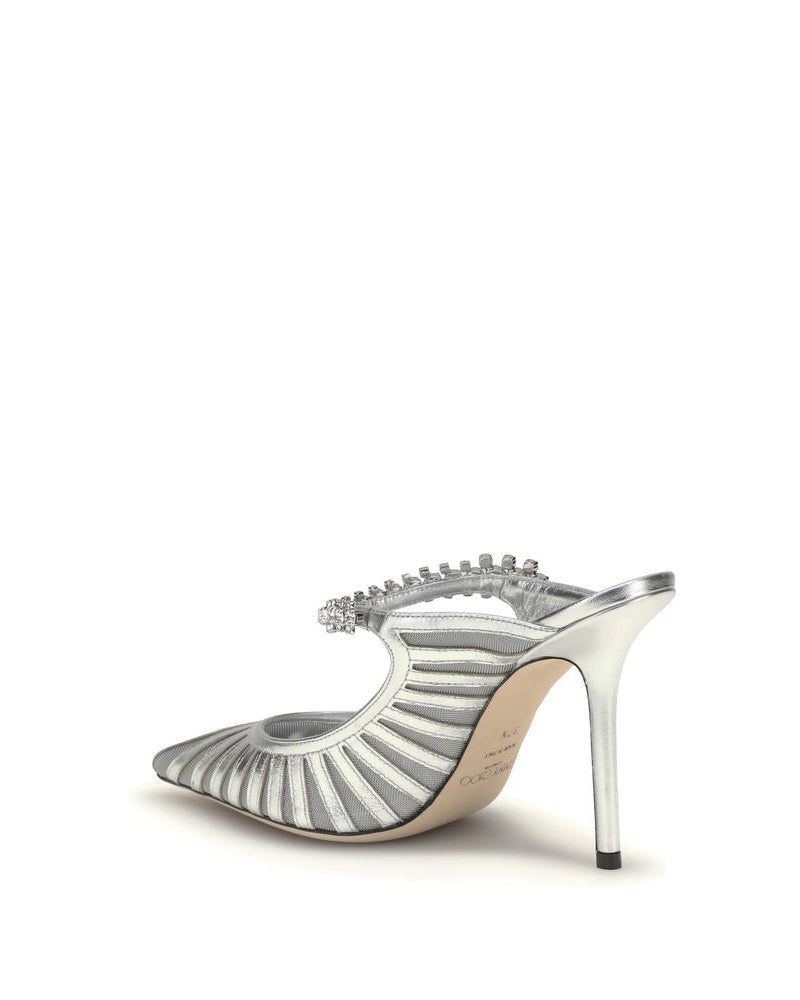Jimmy Choo – Bing 100 Sabot Silver Crystal
